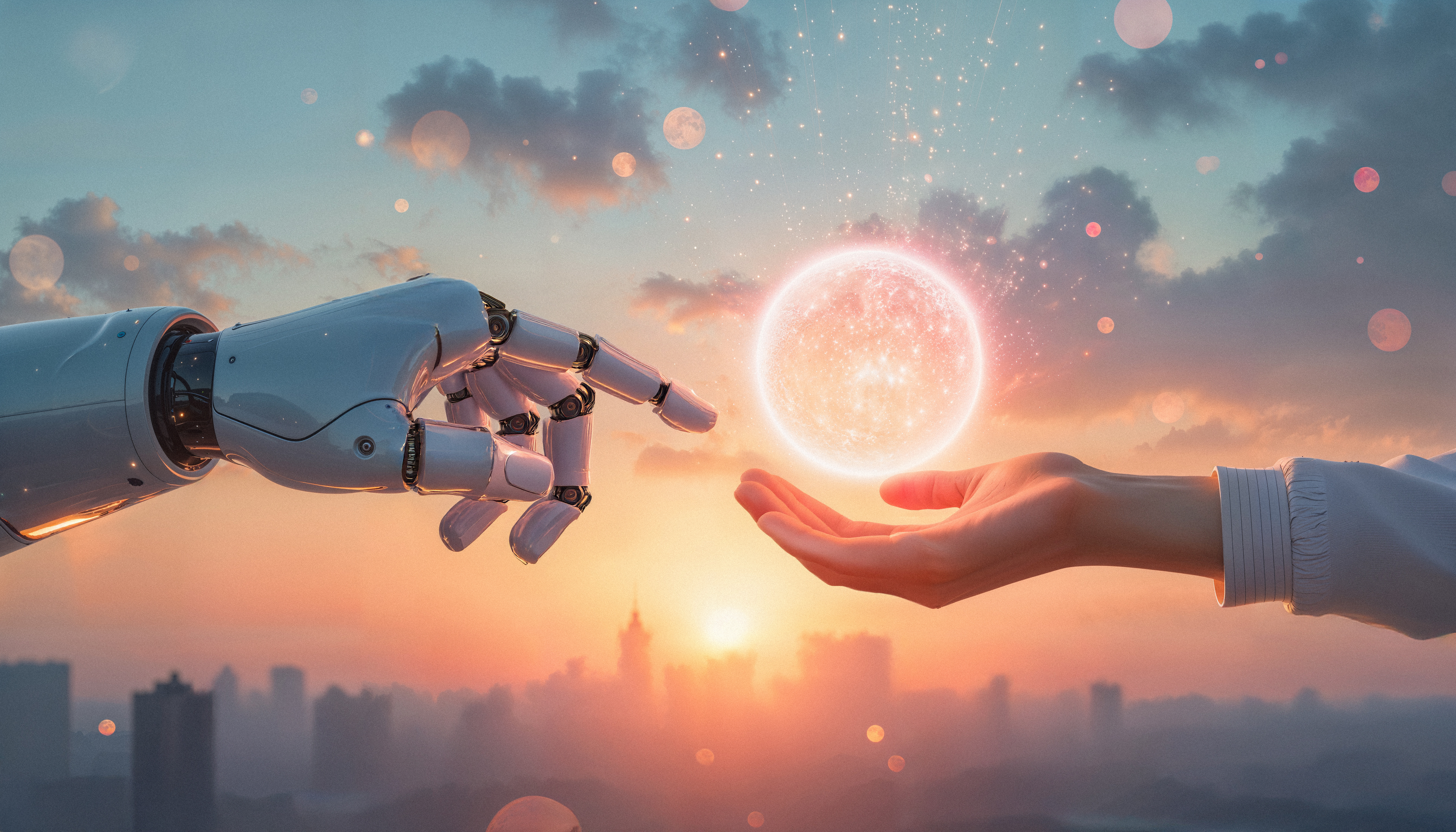 robot human hands interacting